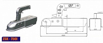 Головка сцепная 750 кг 60х60 верт (ZSK-750I)