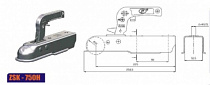 Головка сцепная 750 кг 50х50 верт (ZSK-750H)